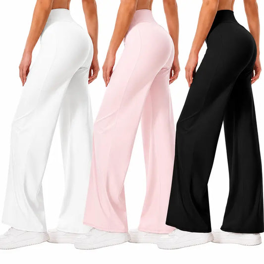 3-Pack Everyday Wide-Leg Pants – High-Waisted & Comfortable