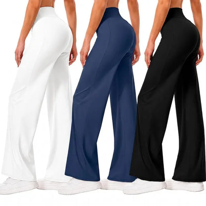 3-Pack Everyday Wide-Leg Pants – High-Waisted & Comfortable