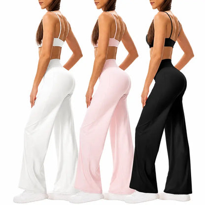 3-Pack Everyday Wide-Leg Pants – High-Waisted & Comfortable
